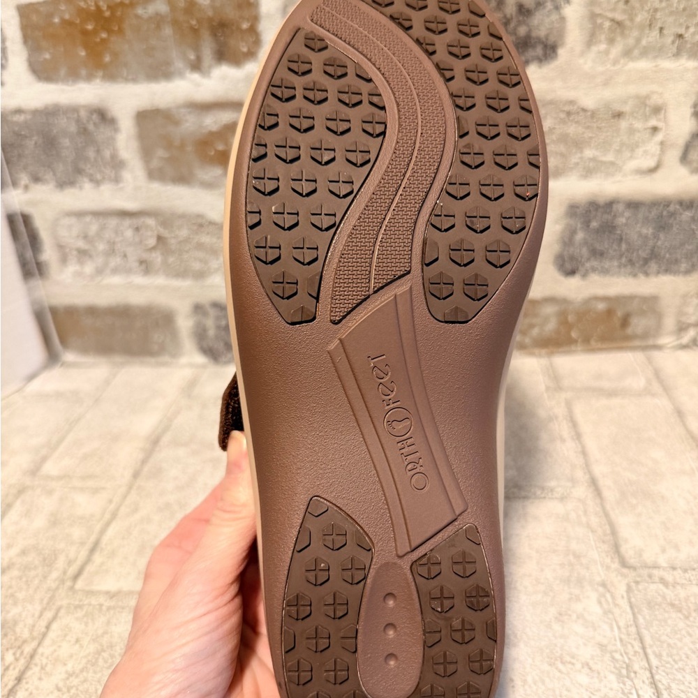 Woman’s Casual Orthofeet comfort Slip-On Clog in Brown with Buckle Sz 7 - Picture 6 of 8